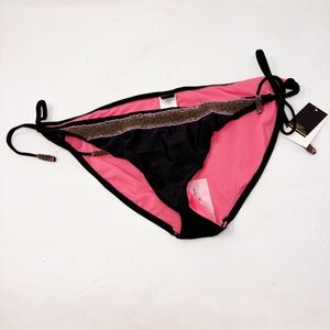New NINETY SIX DEGREES Women’s Black Beaded GLOBE TREKKING Bikini Bottom Sz XL